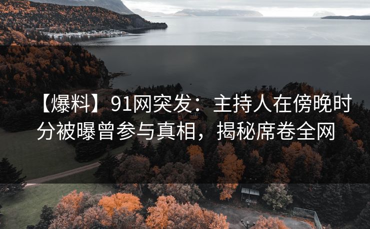 【爆料】91网突发：主持人在傍晚时分被曝曾参与真相，揭秘席卷全网